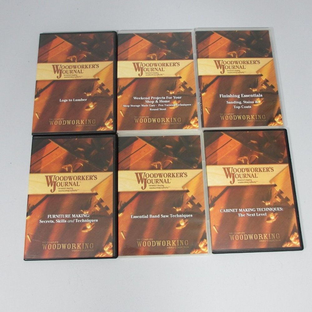 6 Woodworkers Journal Video Collection DVDs Techniques Cabinet Furniture